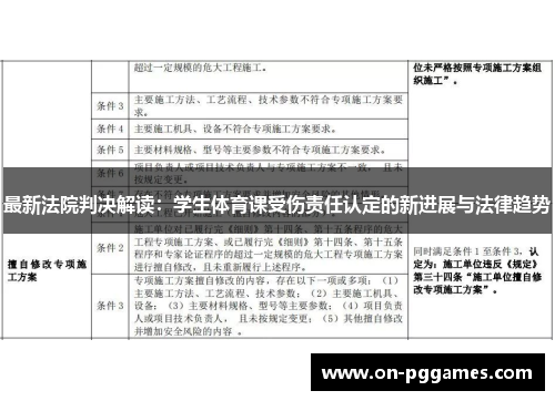 最新法院判决解读：学生体育课受伤责任认定的新进展与法律趋势