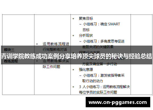 青训学院教练成功案例分享培养顶尖球员的秘诀与经验总结